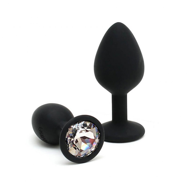 Adora Black Jewel Silicone Butt Plug - Diamond - Medium